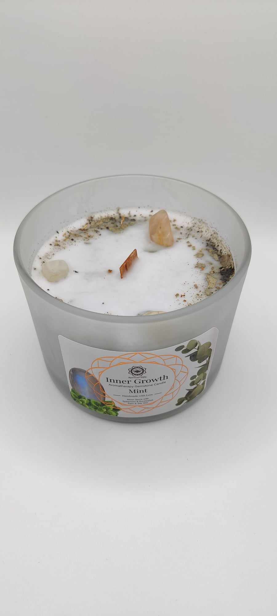Bougie Green Tree "Croissance intérieure" Pierre de Lune & Menthe 256g