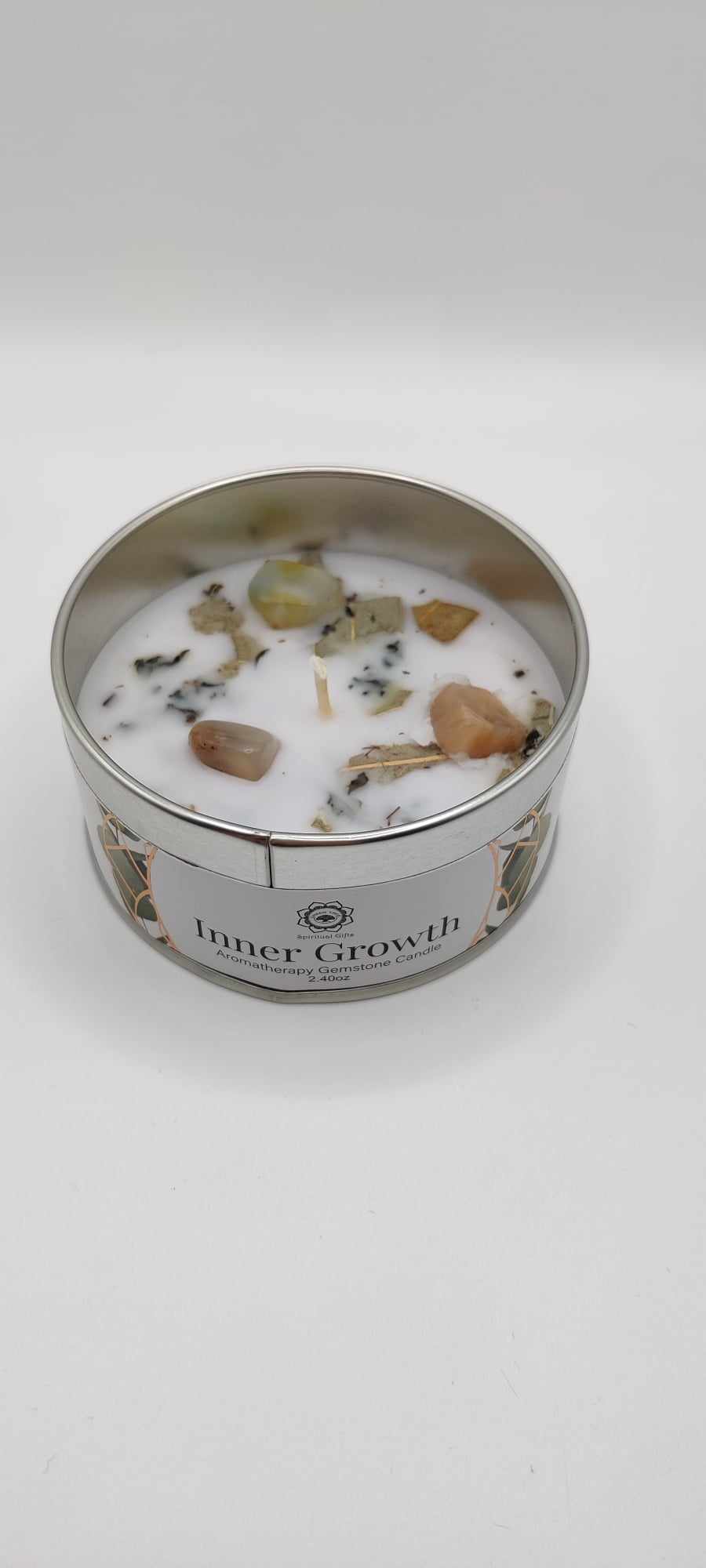 Bougie Green Tree "Croissance intérieure" Pierre de Lune & Menthe 70g