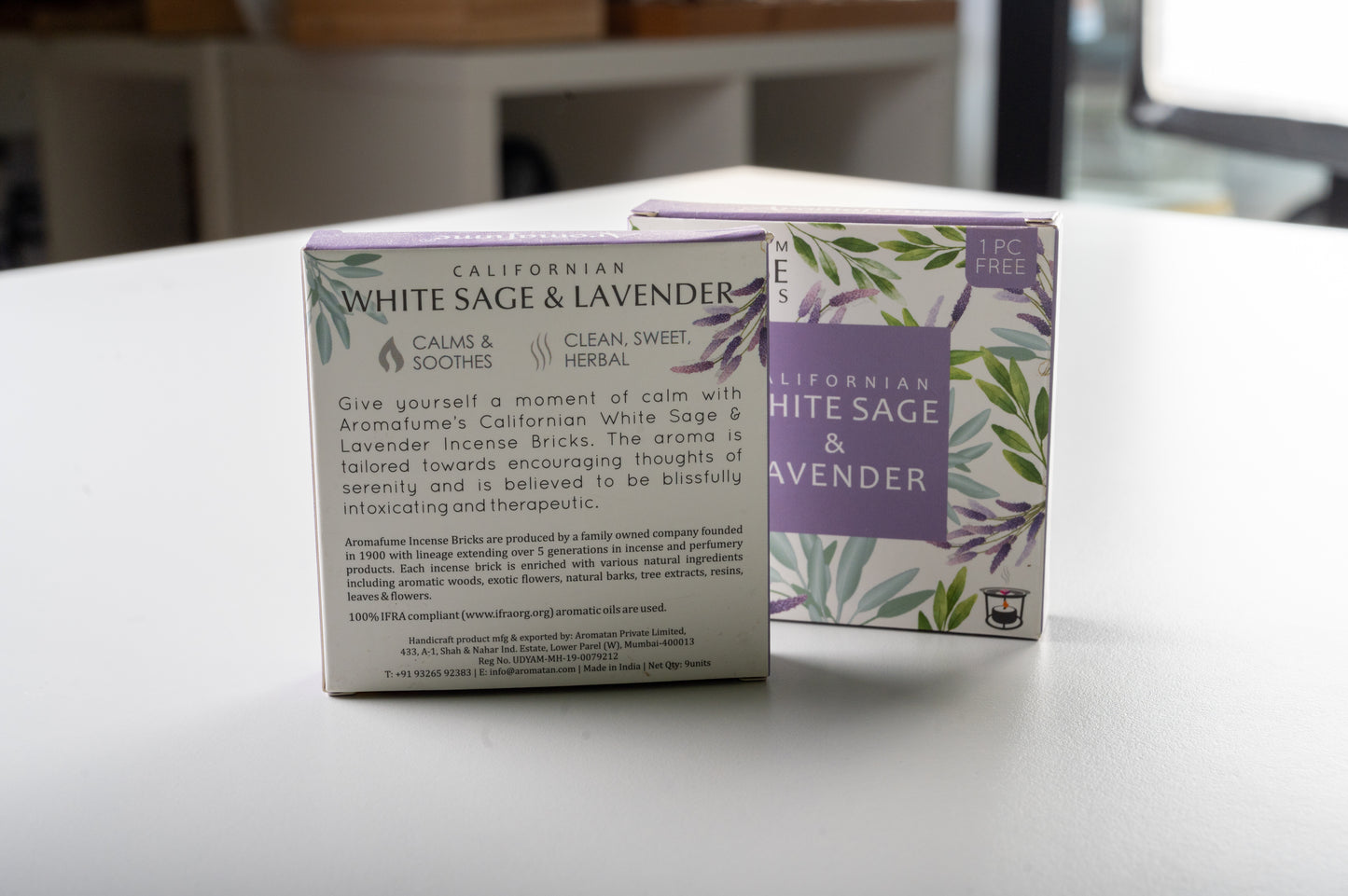 Aromafume briques d'encens Sauge blanche & Lavande