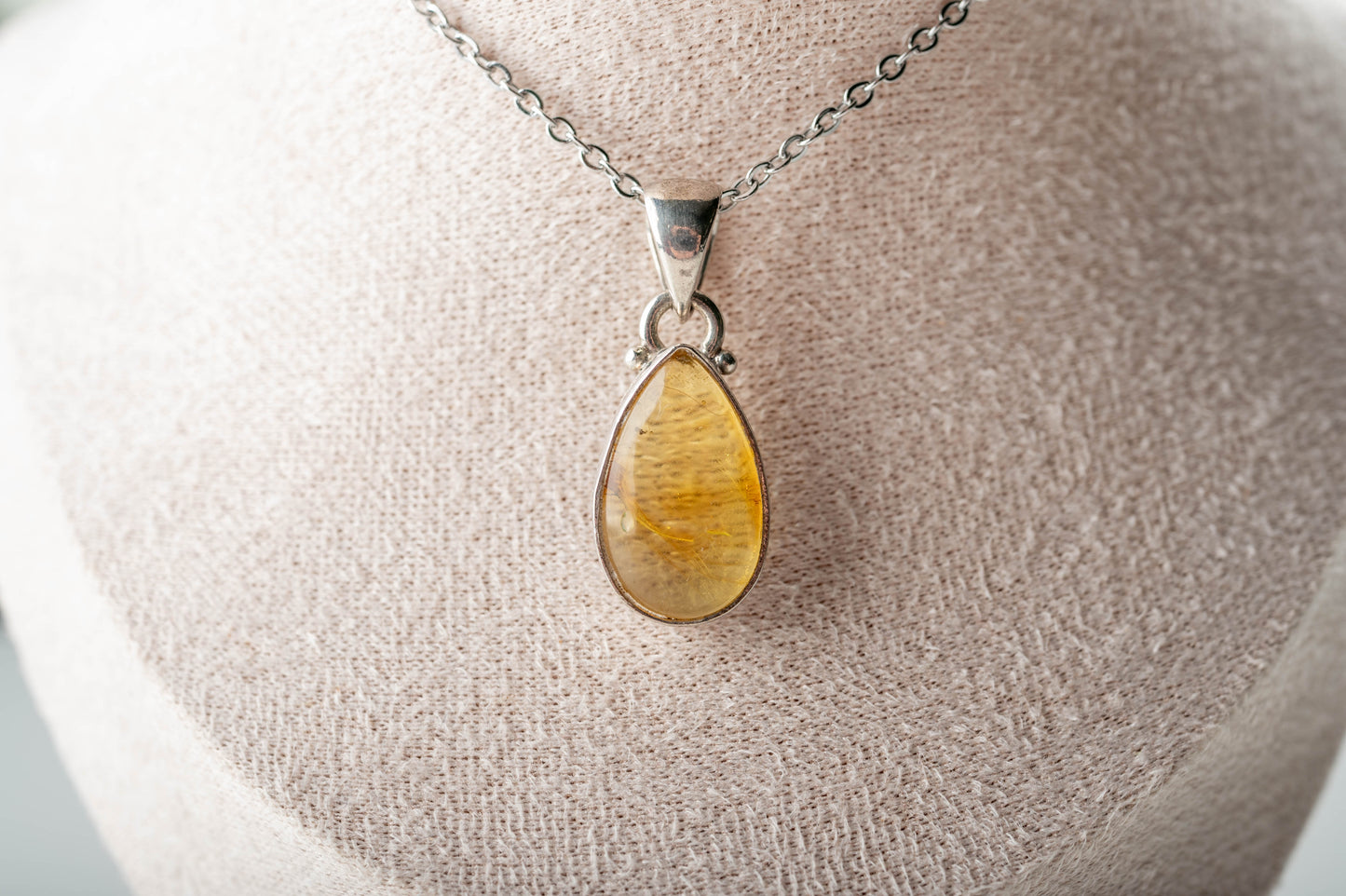 Pendentif Argent Ambre