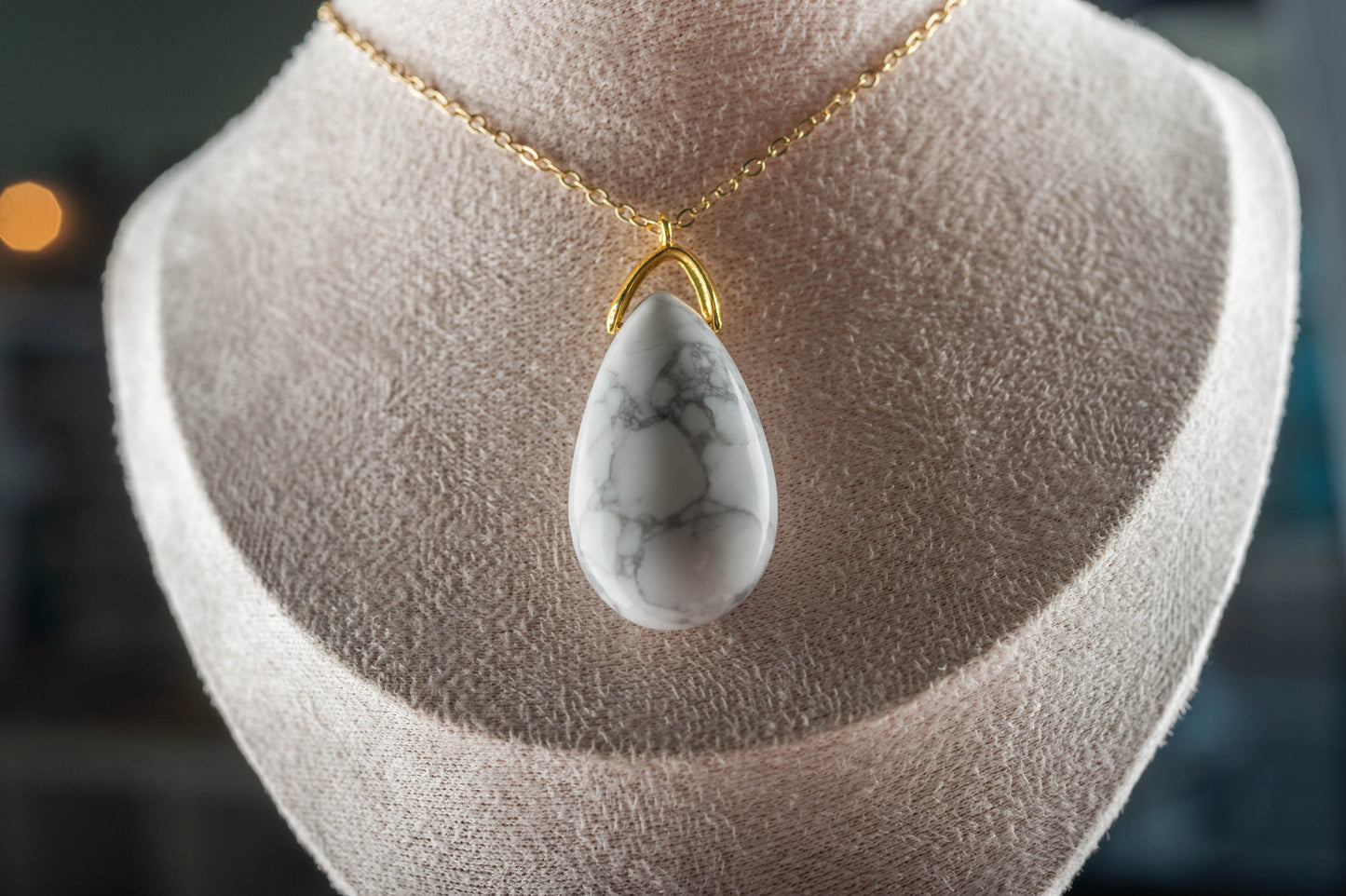 Sautoir – Goutte Howlite (35mm)