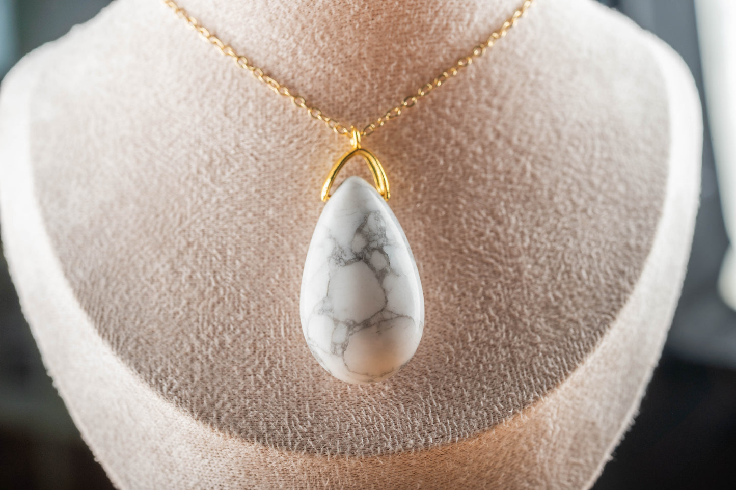 Sautoir – Goutte Howlite (35mm)