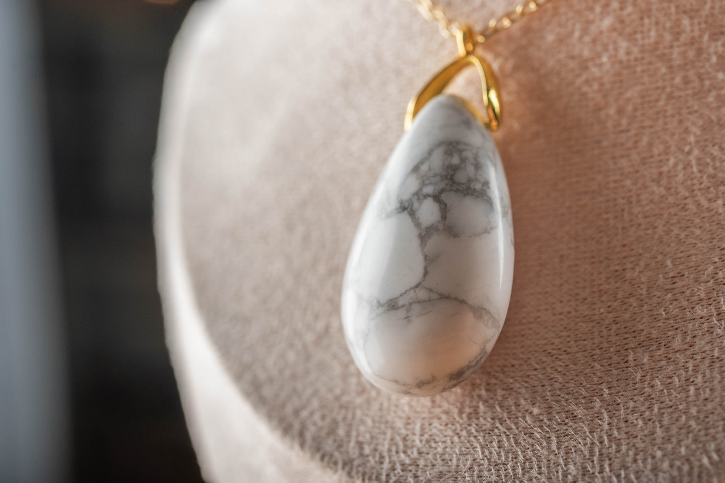 Sautoir – Goutte Howlite (35mm)