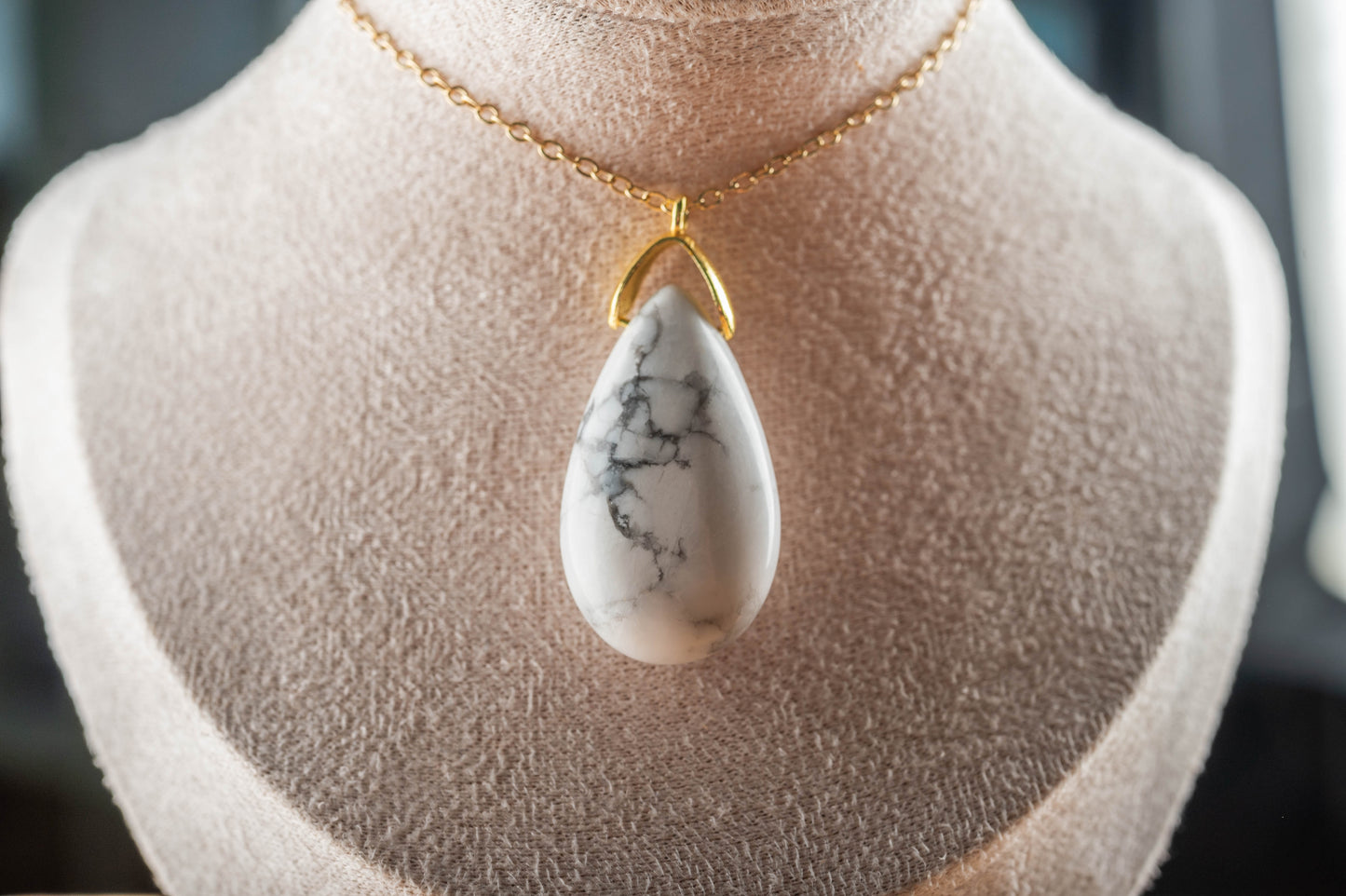 Sautoir – Goutte Howlite (35mm)