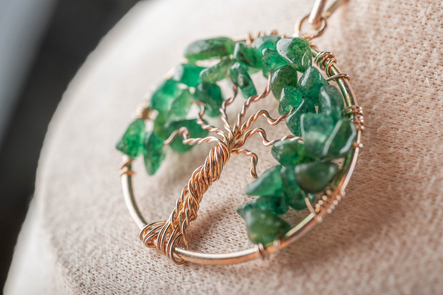 Pendentif Arbre de Vie Aventurine verte