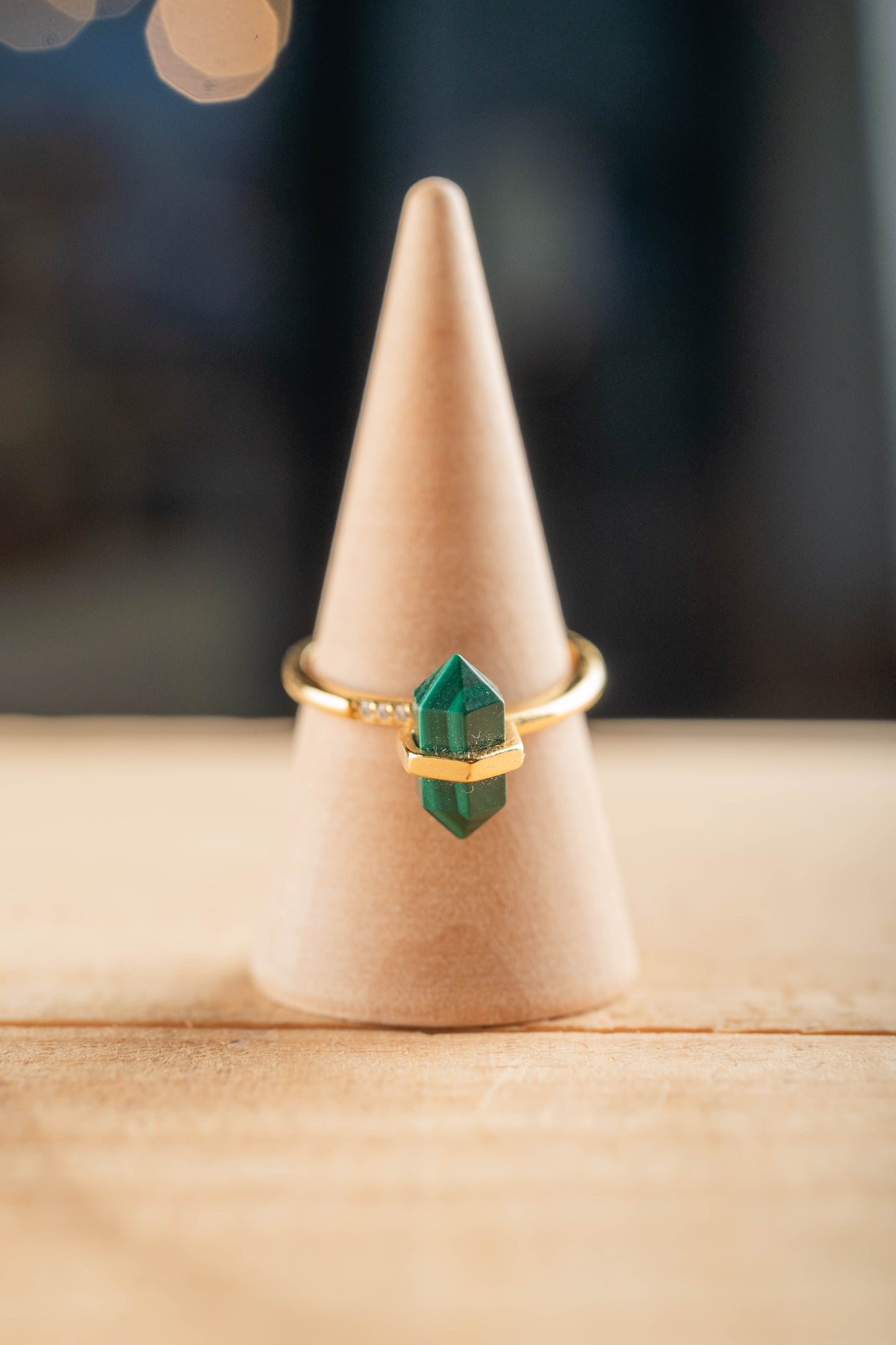 Bague Argent 925 Malachite Pointe