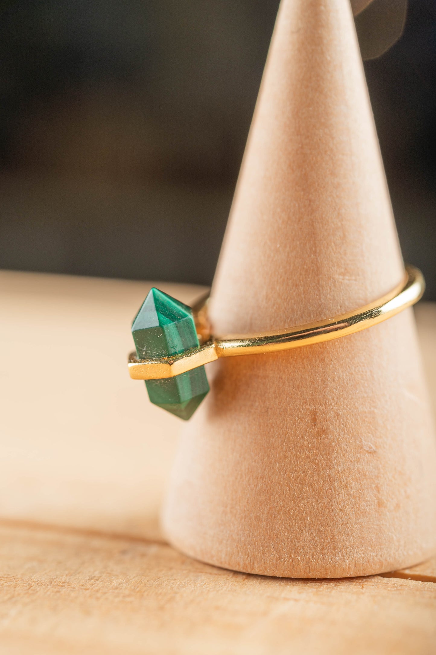 Bague Argent 925 Malachite Pointe