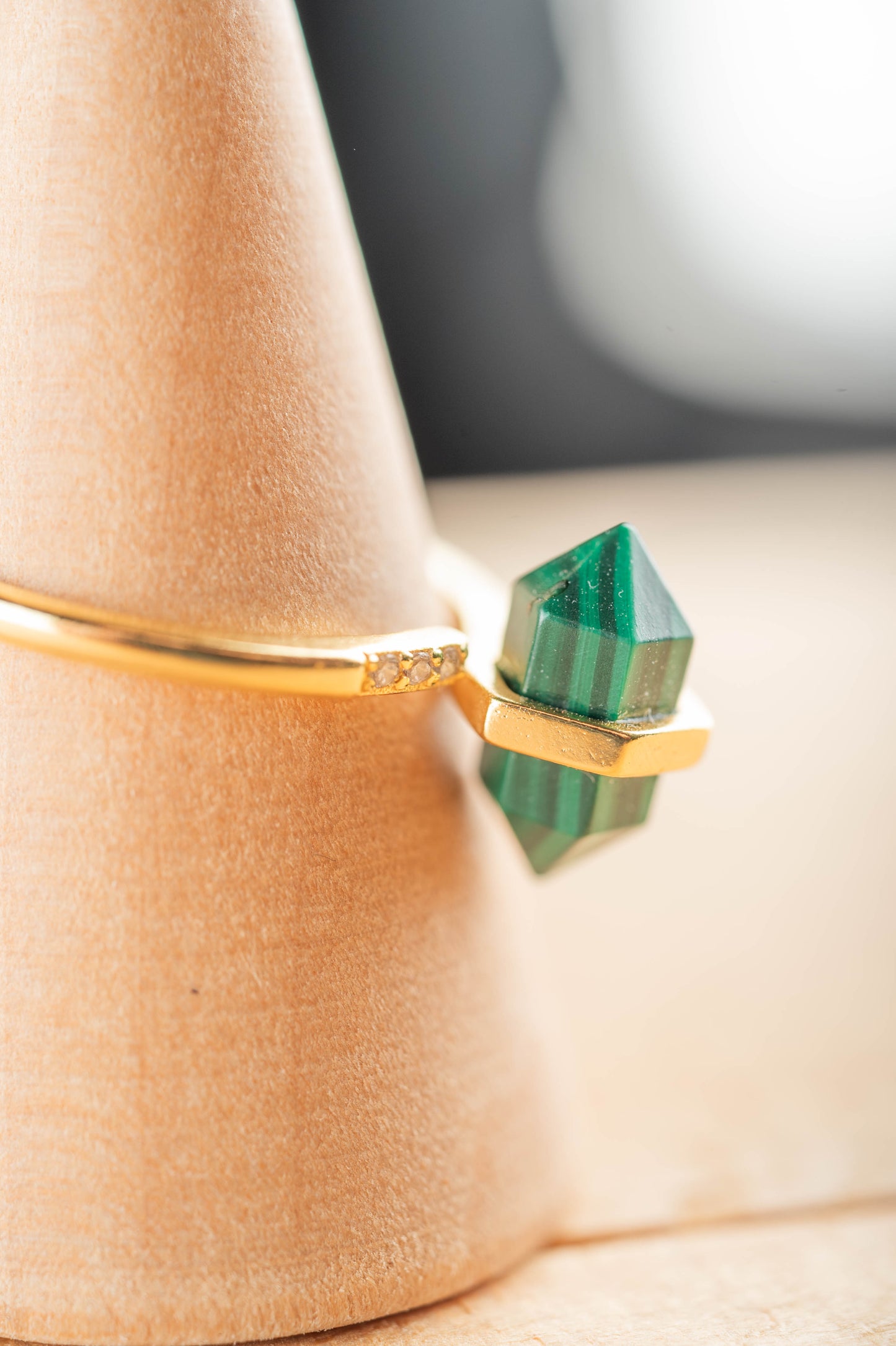 Bague Argent 925 Malachite Pointe