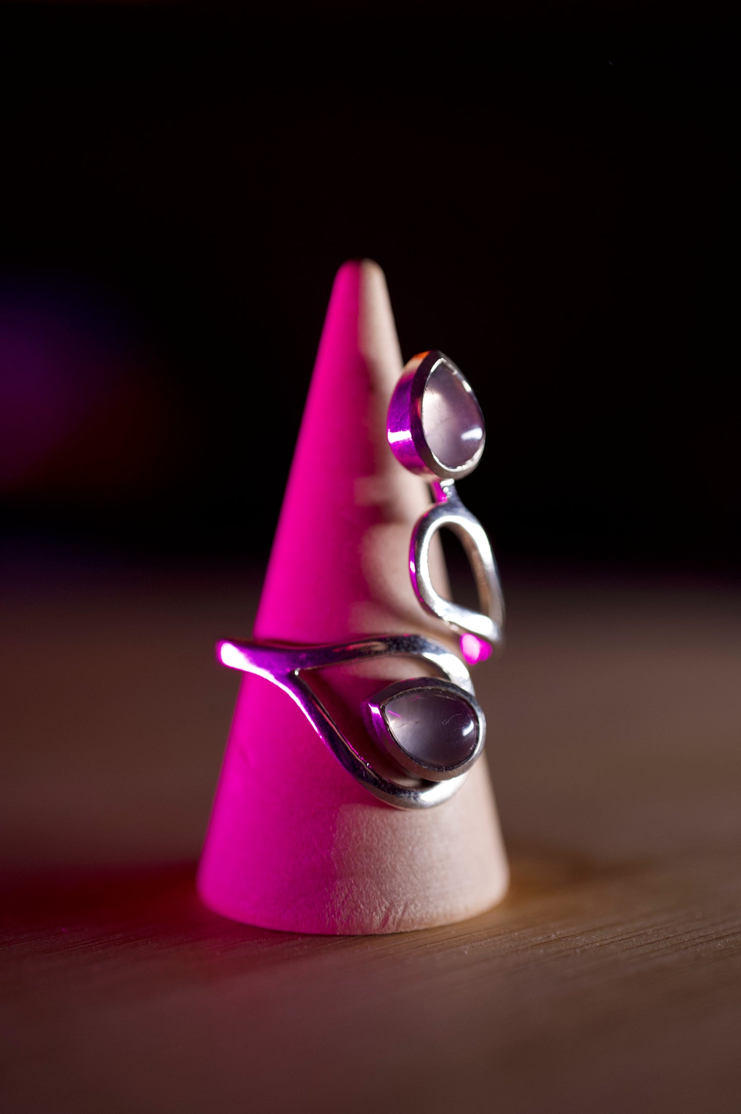 Bague Argent 925 Quartz Rose - Modèle 5