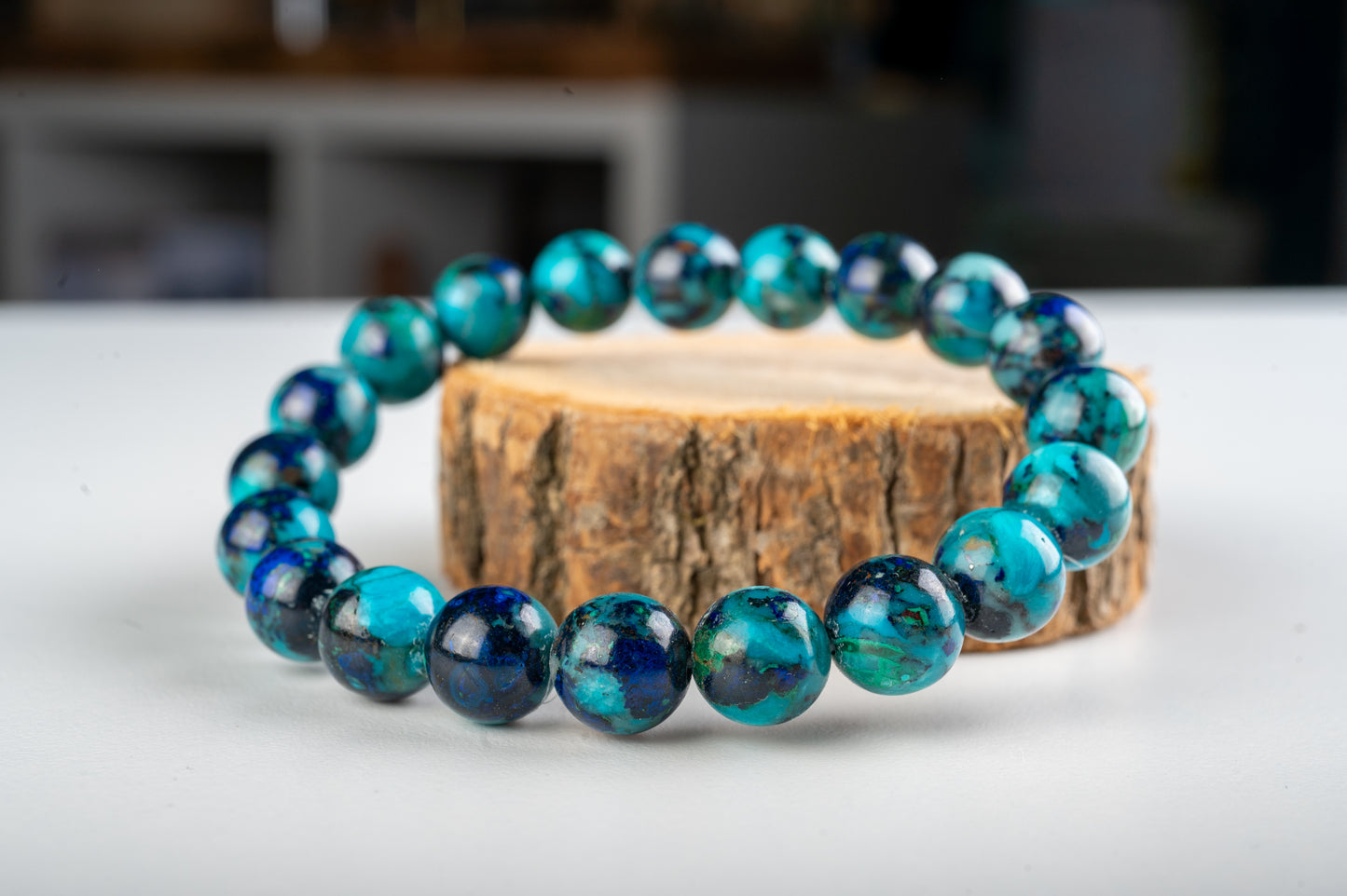 Bracelet de Collection Azurite-Malachite-Chryscolle