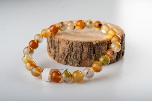 Bracelet en Agate de feu - Courage & détermination