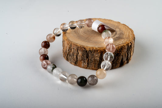 Bracelet en Quartz Lodolite – Élévation Spirituelle, Guérison & Clarté Intérieure