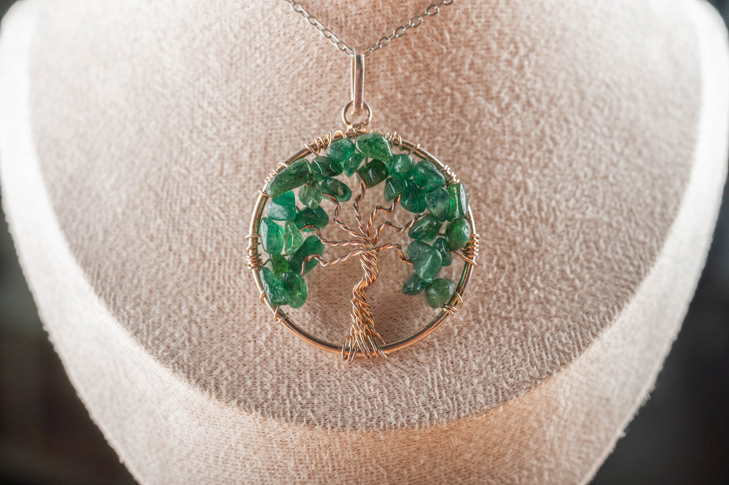 Pendentif Arbre de Vie Aventurine verte