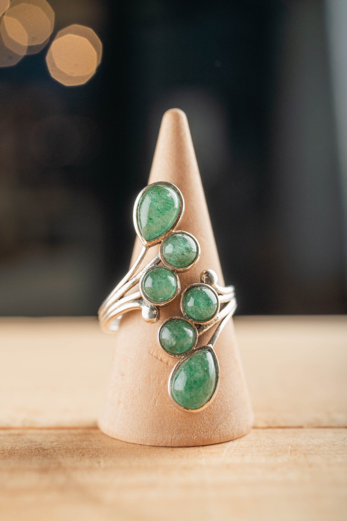 Bague Argent 925 Aventurine verte