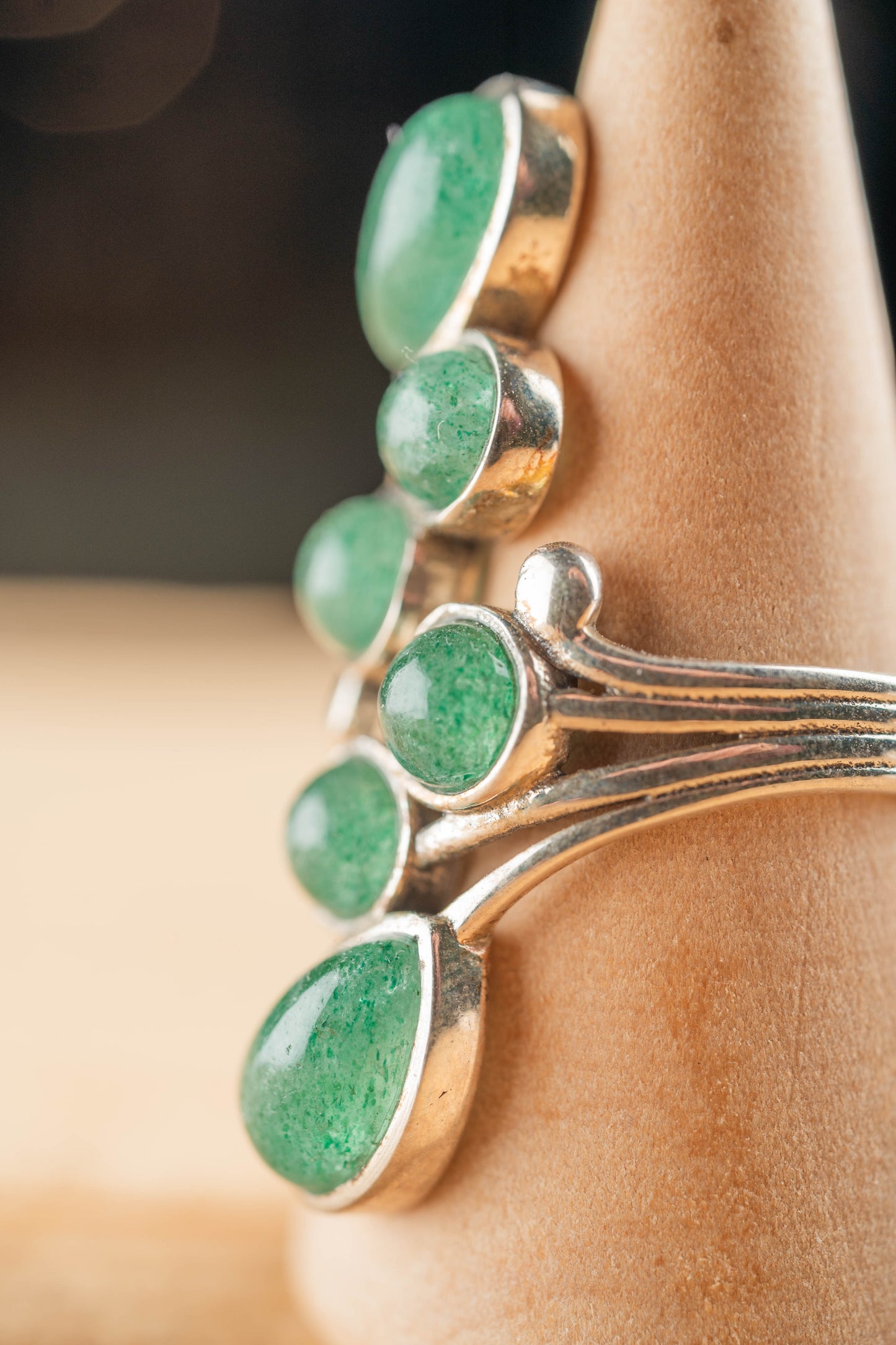 Bague Argent 925 Aventurine verte