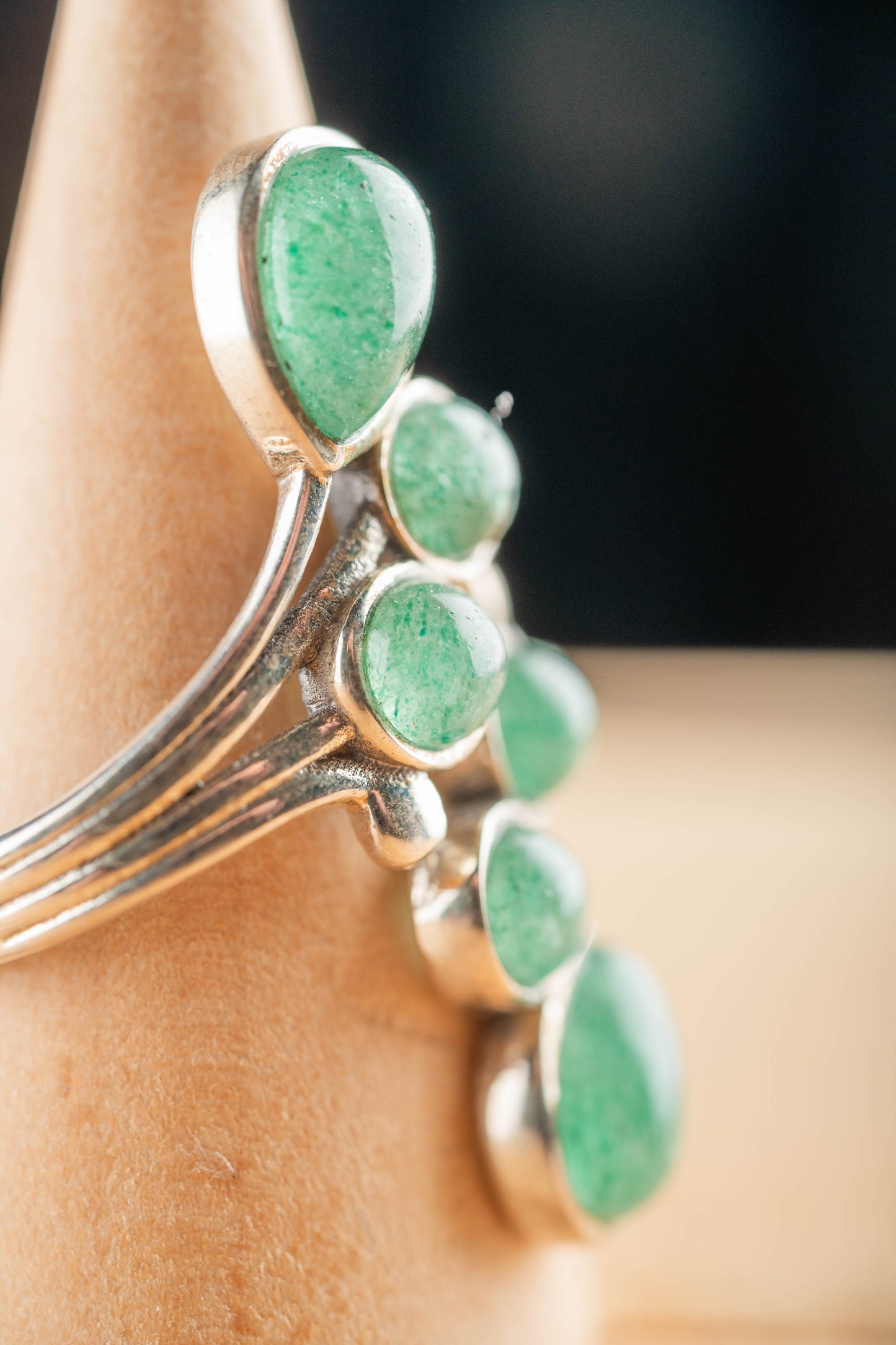 Bague Argent 925 Aventurine verte